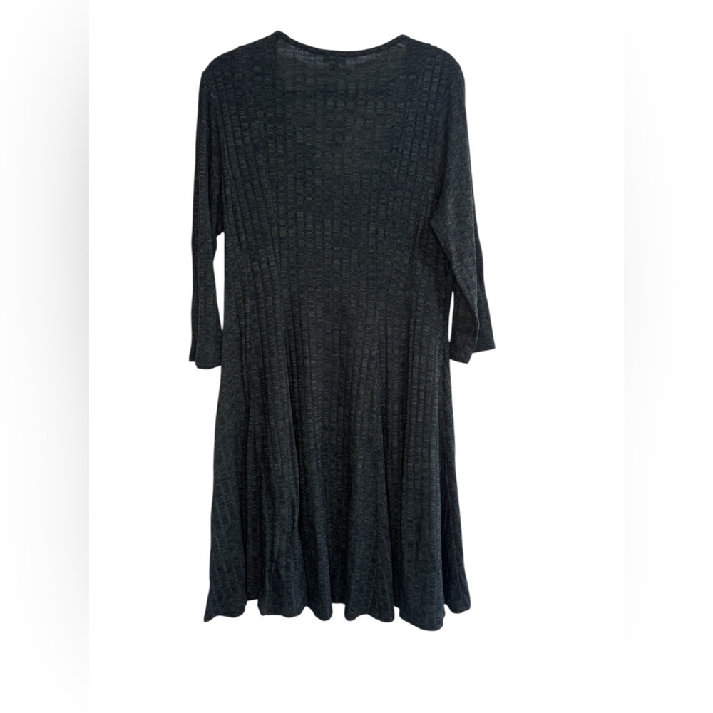 Torrid Dark Green Ribbed Long Sleeve Skater Dress 2X - Picture 2 of 3